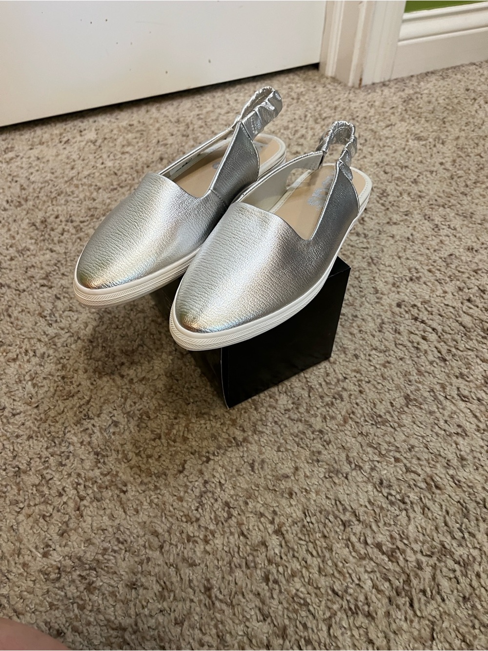 NWT Keds Metallic Silver Womens Slingback Flats by Stitch Fix Size 7